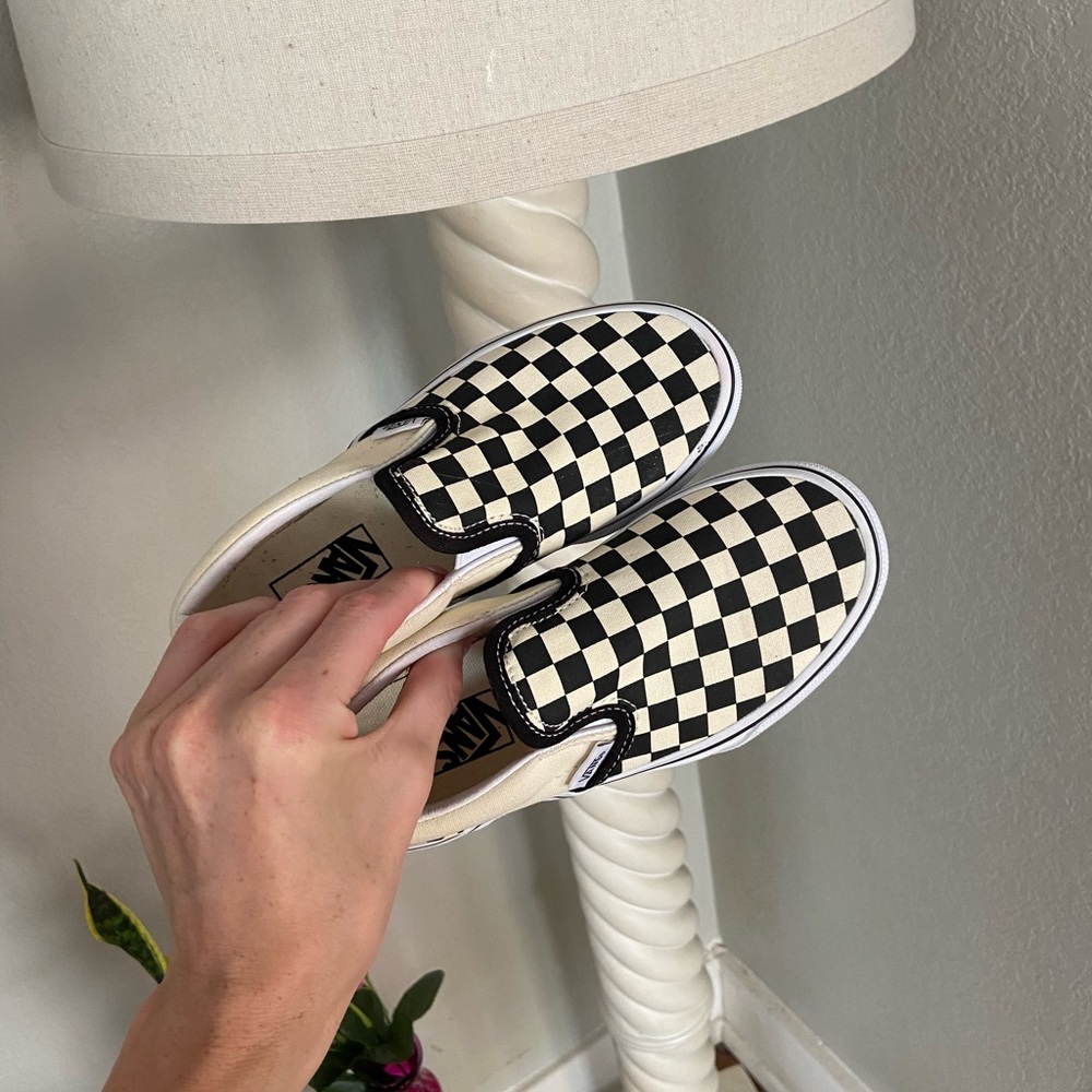 Kids Vans Checkerboard slip ons